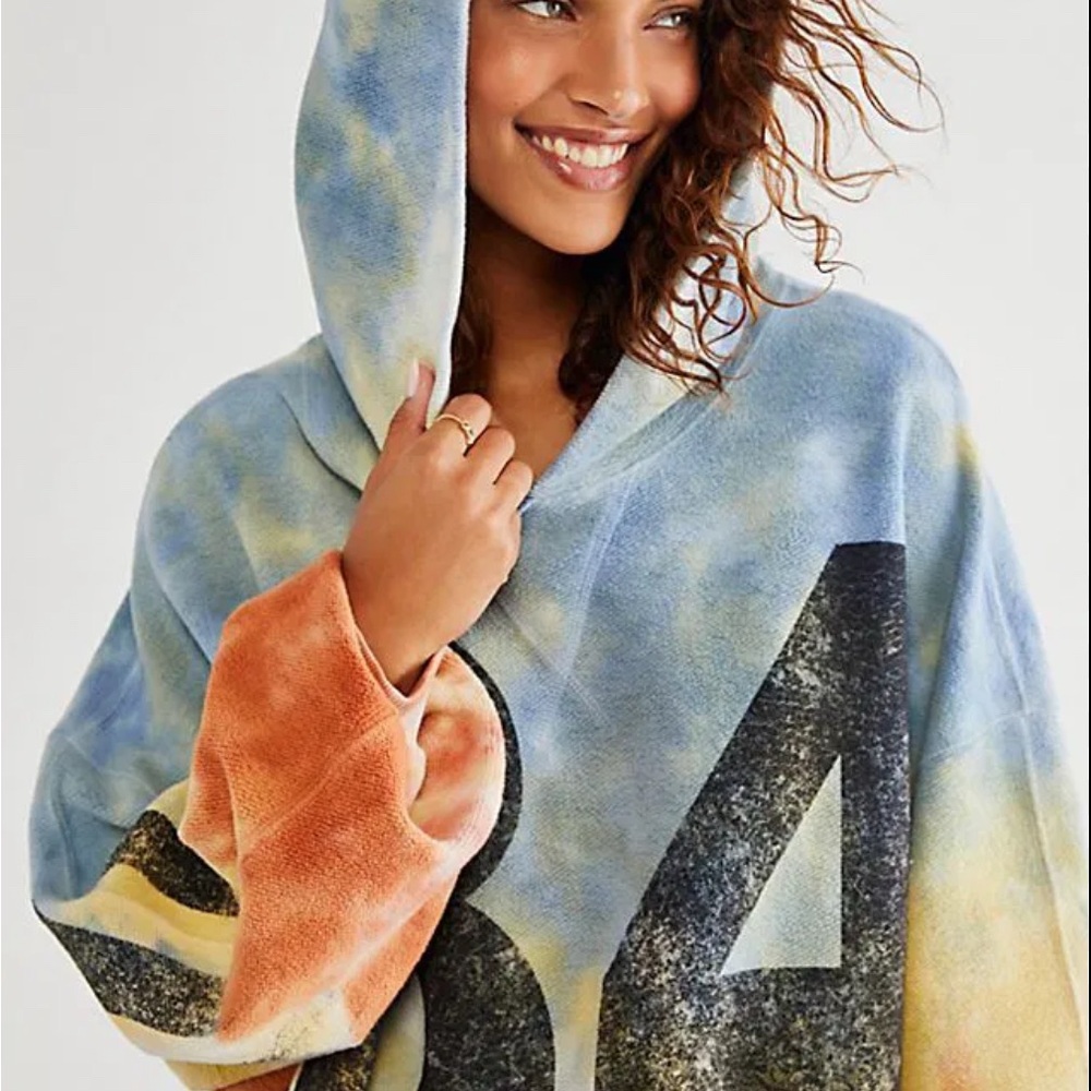 We The Free Blue and Orange Gradient Sweater